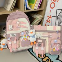 Cute Color Block Square Zipper Backpack sku image 22