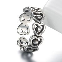 Retro Heart Shape Copper Hollow Out Open Ring 1 Piece main image 2