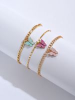 Vintage Style Butterfly Alloy Plating Resin Women's Anklet 1 Set main image 1