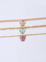Vintage Style Butterfly Alloy Plating Resin Women's Anklet 1 Set main image 2