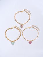 Vintage Style Butterfly Alloy Plating Resin Women's Anklet 1 Set main image 3