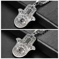 Hip-hop Eye Symbol Stainless Steel Carving Pendant Necklace 1 Piece main image 6