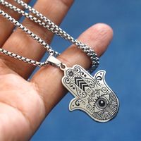 Hip-hop Eye Symbol Stainless Steel Carving Pendant Necklace 1 Piece main image 1