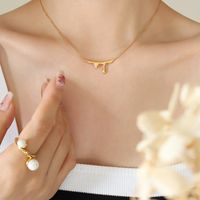 Simple Style Geometric Titanium Steel Gold Plated Necklace main image 3