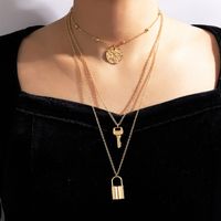 Simple Style Key Lock Alloy Plating Women's Layered Necklaces 1 Piece sku image 1