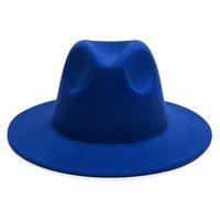 Unisex Simple Style Solid Color Sewing Big Eaves Fedora Hat sku image 2
