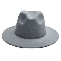 Unisex Simple Style Solid Color Sewing Big Eaves Fedora Hat sku image 5