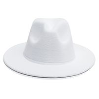 Unisex Simple Style Solid Color Sewing Big Eaves Fedora Hat sku image 6