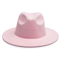 Unisex Simple Style Solid Color Sewing Big Eaves Fedora Hat sku image 7