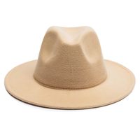 Unisex Simple Style Solid Color Sewing Big Eaves Fedora Hat sku image 11