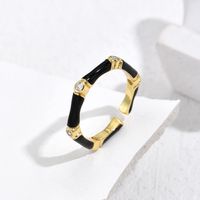 Fashion Geometric Copper Enamel Gold Plated Open Ring 1 Piece sku image 4