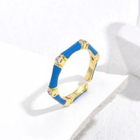 Fashion Geometric Copper Enamel Gold Plated Open Ring 1 Piece main image 8