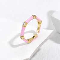 Fashion Geometric Copper Enamel Gold Plated Open Ring 1 Piece main image 2