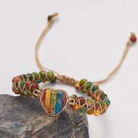 Ethnic Style Heart Shape Natural Stone Knitting Bracelets main image 1
