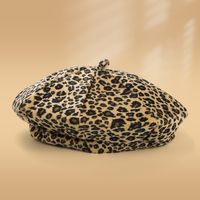 Women's Fashion Leopard Printing And Dyeing Eaveless Beret Hat sku image 1