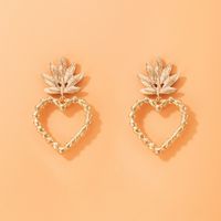 Fashion Heart Shape Alloy Inlay Artificial Pearls Rhinestones Women's Drop Earrings 1 Pair main image 5