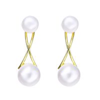 1 Pair Fashion Round Inlay Alloy Artificial Pearls Artificial Diamond Ear Studs sku image 5