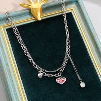 Fashion Heart Shape Alloy Plating Women's Layered Necklaces 1 Piece main image 5