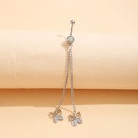 Fashion Butterfly Alloy Inlay Artificial Crystal Belly Ring main image 6