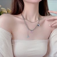 Fashion Heart Shape Alloy Plating Women's Layered Necklaces 1 Piece main image 1