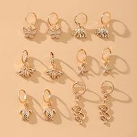 1 Set Cute Commute Korean Style Cherry Strawberry Snake Enamel Plating Inlay Alloy Artificial Gemstones Artificial Crystal Artificial Diamond Gold Plated Silver Plated Drop Earrings sku image 1
