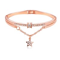 Ins Style Star Butterfly Alloy Inlay Artificial Gemstones Women's Bangle 1 Piece sku image 3