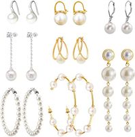 Fashion Round Artificial Pearl Stoving Varnish Women's Hoop Earrings 1 Pair main image 1