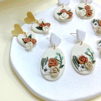 Simple Style Flower Soft Clay Stoving Varnish Women's Drop Earrings 1 Pair main image 4