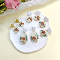 Simple Style Flower Soft Clay Stoving Varnish Women's Drop Earrings 1 Pair main image 1