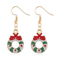 Fashion Santa Claus Christmas Socks Bell Alloy Pearl Inlay Rhinestones Women's Drop Earrings 1 Pair sku image 4