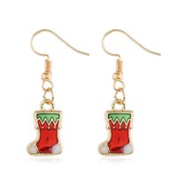 Fashion Santa Claus Christmas Socks Bell Alloy Pearl Inlay Rhinestones Women's Drop Earrings 1 Pair sku image 5