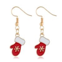 Fashion Santa Claus Christmas Socks Bell Alloy Pearl Inlay Rhinestones Women's Drop Earrings 1 Pair sku image 8