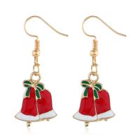 Fashion Santa Claus Christmas Socks Bell Alloy Pearl Inlay Rhinestones Women's Drop Earrings 1 Pair sku image 3