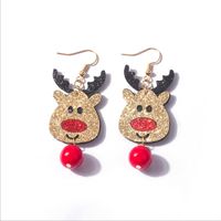 1 Pair Cute Christmas Hat Christmas Tree Santa Claus Pu Leather Earrings sku image 7