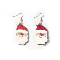 1 Pair Cute Christmas Hat Christmas Tree Santa Claus Pu Leather Earrings main image 2