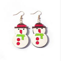 1 Pair Cute Christmas Hat Christmas Tree Santa Claus Pu Leather Earrings sku image 5
