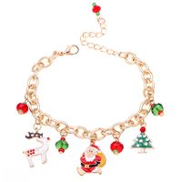 Moda Árbol De Navidad Papá Noel Aleación Esmalte Enchapado Mujeres Pulsera 1 Pieza main image 2