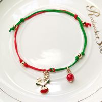 Mode Weihnachts Baum Weihnachtsmann-legierung Inlay Strass Steine Damen Armbänder 1 Stück sku image 5