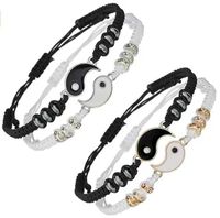 Simple Style Tai Chi Alloy Enamel Couple Bracelets 1 Pair main image 5