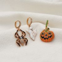 Fashion Pumpkin Cat Ghost Alloy Enamel Inlay Rhinestones Women's Drop Earrings 1 Pair main image 4