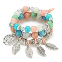 Fashion Leaf Tree Alloy Resin Glass Beaded Layered Women's Bracelets 1 Piece main image 5