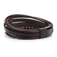 Simple Style Solid Color Pu Leather Alloy Men's Bangle 1 Piece main image 4