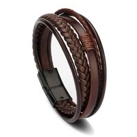 Simple Style Solid Color Pu Leather Alloy Men's Bangle 1 Piece sku image 6