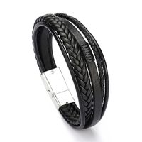 Simple Style Solid Color Pu Leather Alloy Men's Bangle 1 Piece sku image 7