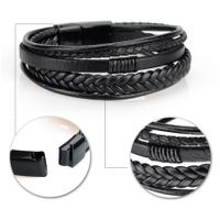 Simple Style Solid Color Pu Leather Alloy Men's Bangle 1 Piece main image 2