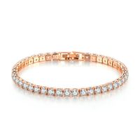 Copper Elegant Simple Style Plating Inlay Geometric Zircon Tennis Bracelet sku image 2