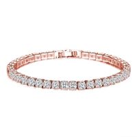 Copper Gold Plated Silver Plated Retro Simple Style Plating Inlay Square Zircon Tennis Bracelet main image 4