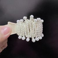 Simple Style Solid Color Alloy Plating Inlay Rhinestones Pearl Hair Claws 1 Piece sku image 16