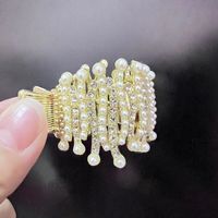 Simple Style Solid Color Alloy Plating Inlay Rhinestones Pearl Hair Claws 1 Piece sku image 17