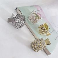 Simple Style Solid Color Alloy Plating Inlay Rhinestones Pearl Hair Claws 1 Piece main image 3